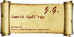 Jamrik György névjegykártya