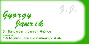 gyorgy jamrik business card