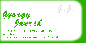 gyorgy jamrik business card